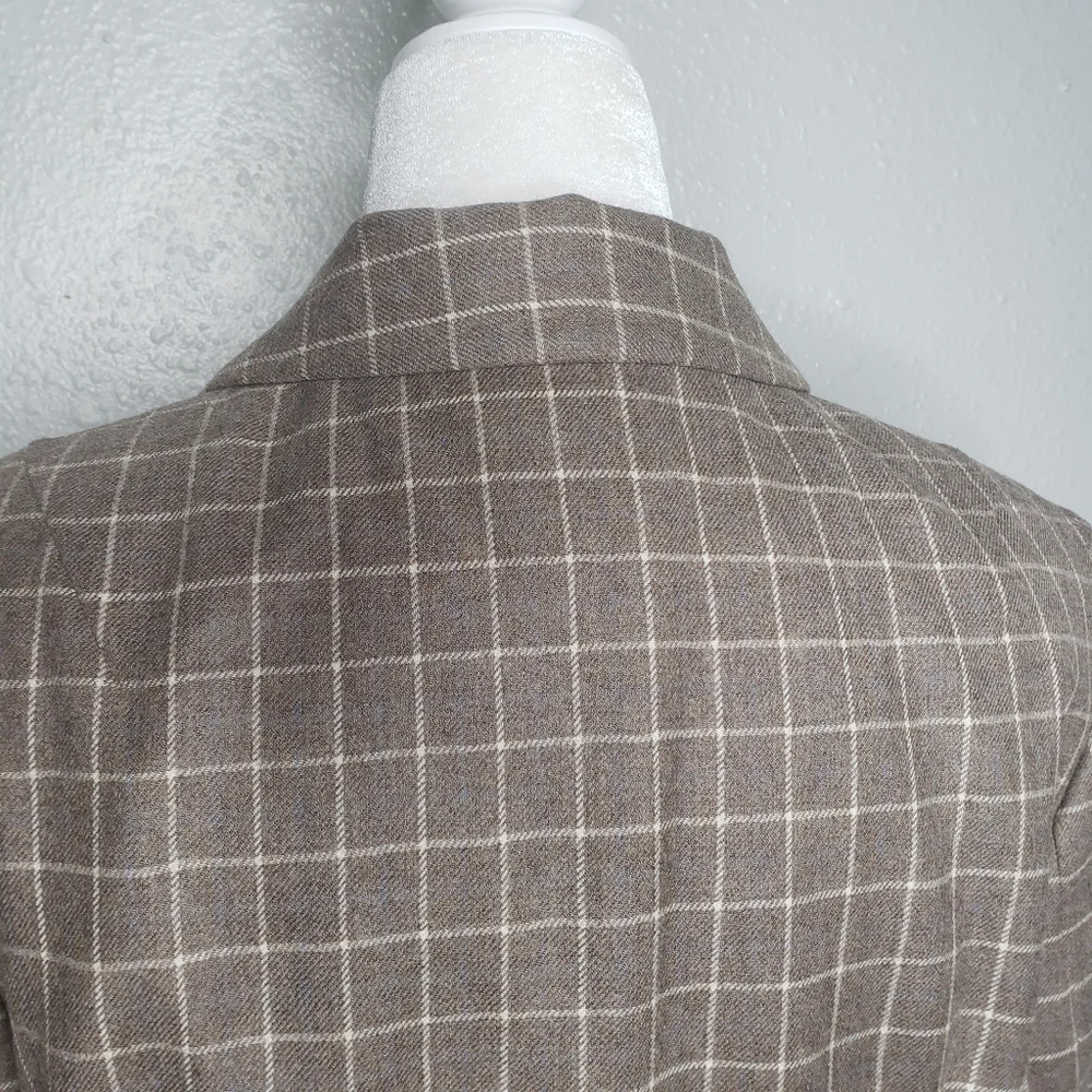 Pendleton Plaid brown blazer jacket SZ 10 P - Picture 9 of 13